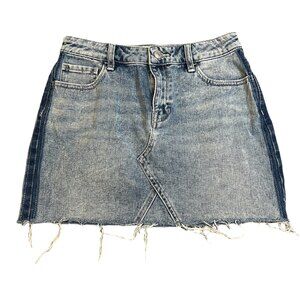 Pacsun Distressed Frayed Raw Hem Mini Denim Jean Skirt Size 26